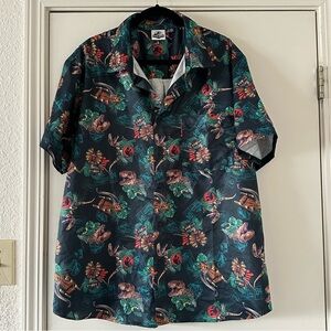 Jurassic World Casual Button Down Short Sleeve Men’s Shirt